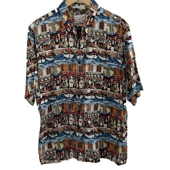 Other - Reyn Spooner Guy Buffet Button Down Shirt Size Large Egyptian Cotton St. Tropez
